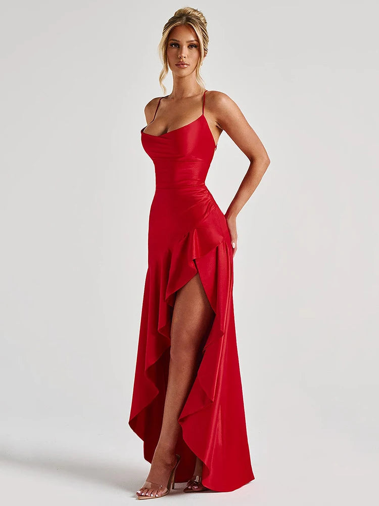Satin Split Maxi Dress