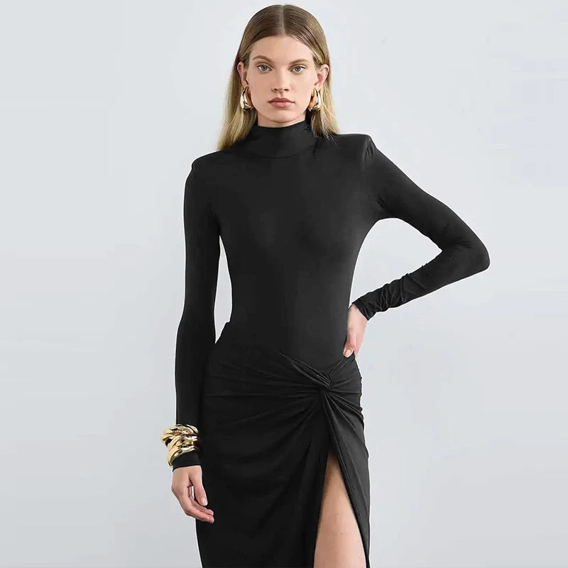 Solid Split Maxi Dress