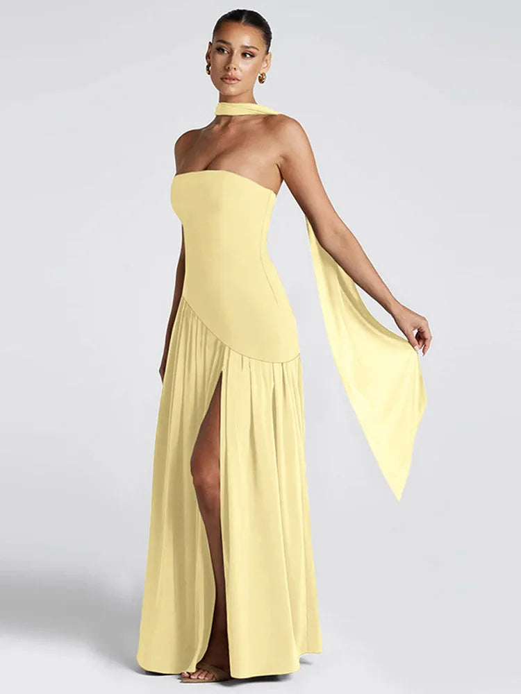 Strapless Split Maxi Dress