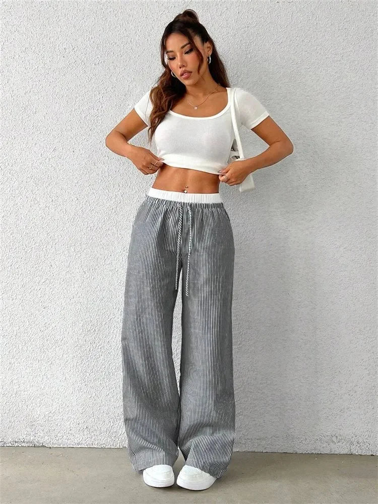 Striped Wide Leg Pants