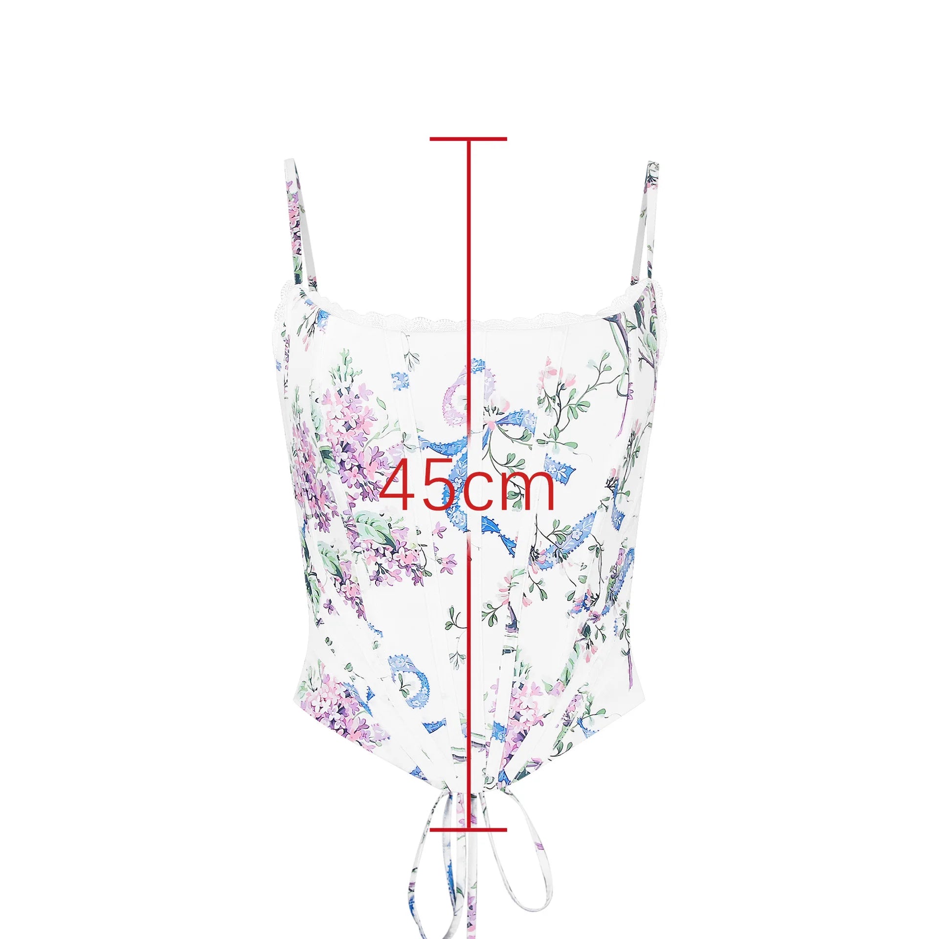 Floral Lace-Up Corset Top