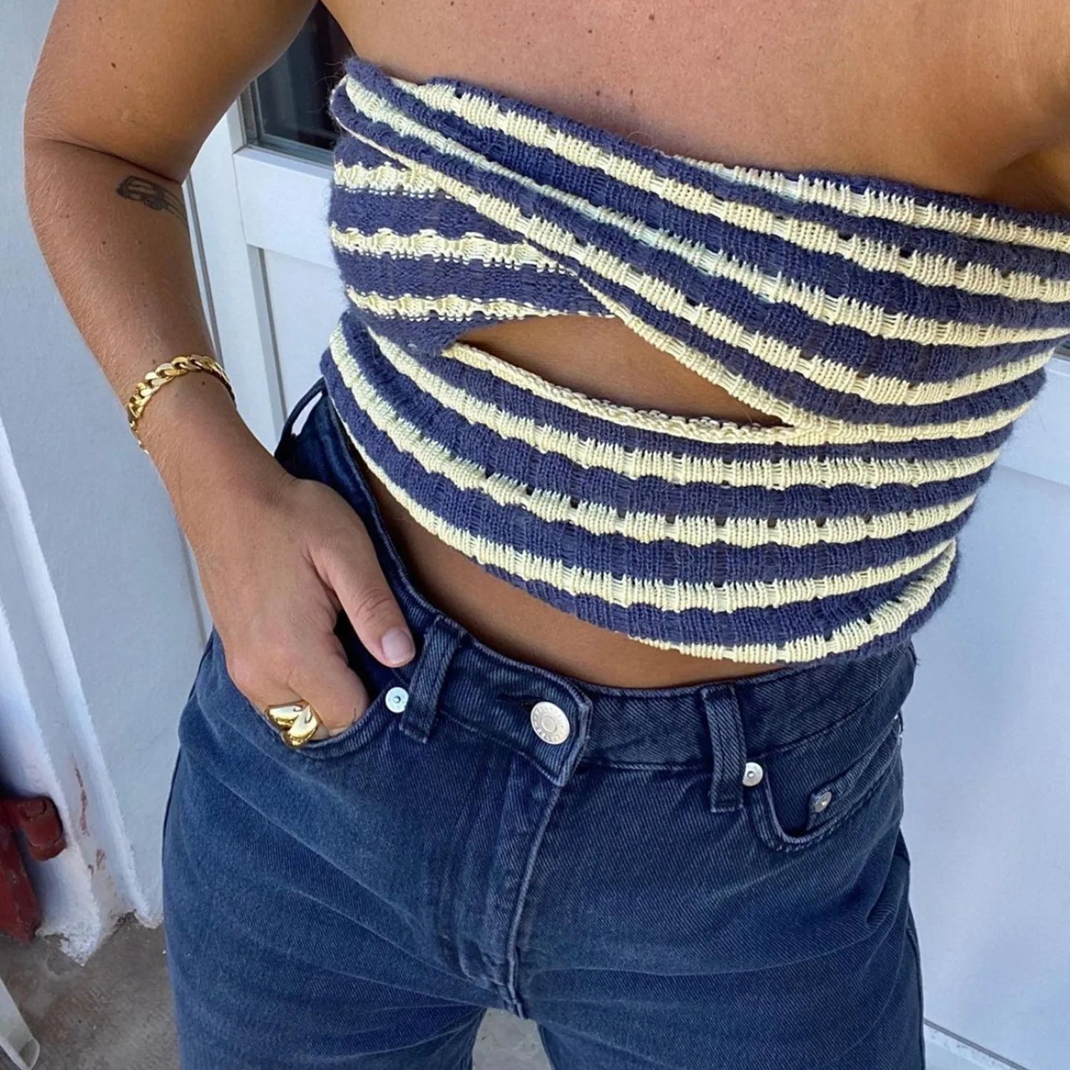 Off-Shoulder Knit Tube Top