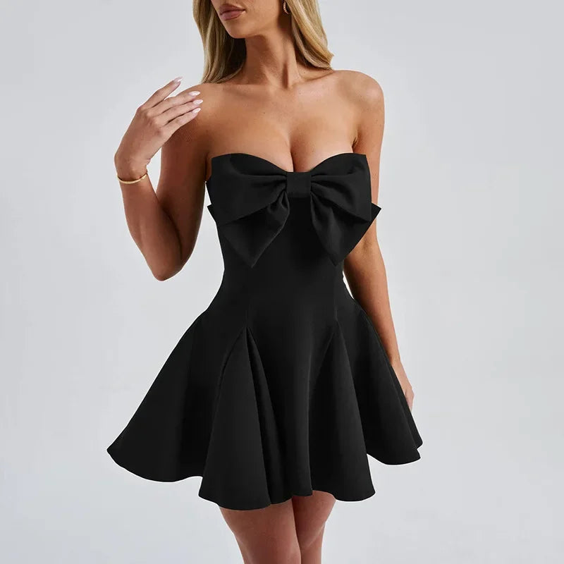 Slim Fit Bow Mini Dress