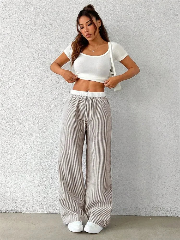 Striped Wide Leg Pants