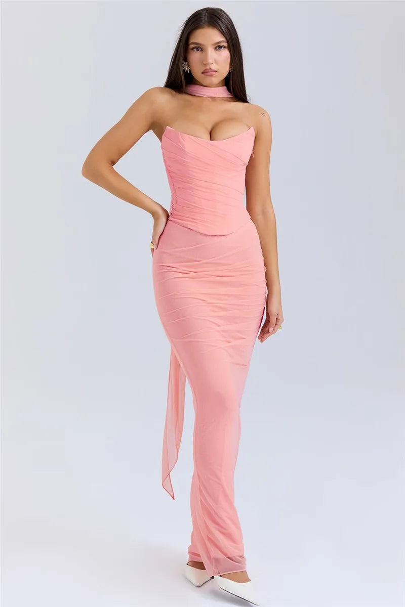 Strapless Crop & Skirt Set