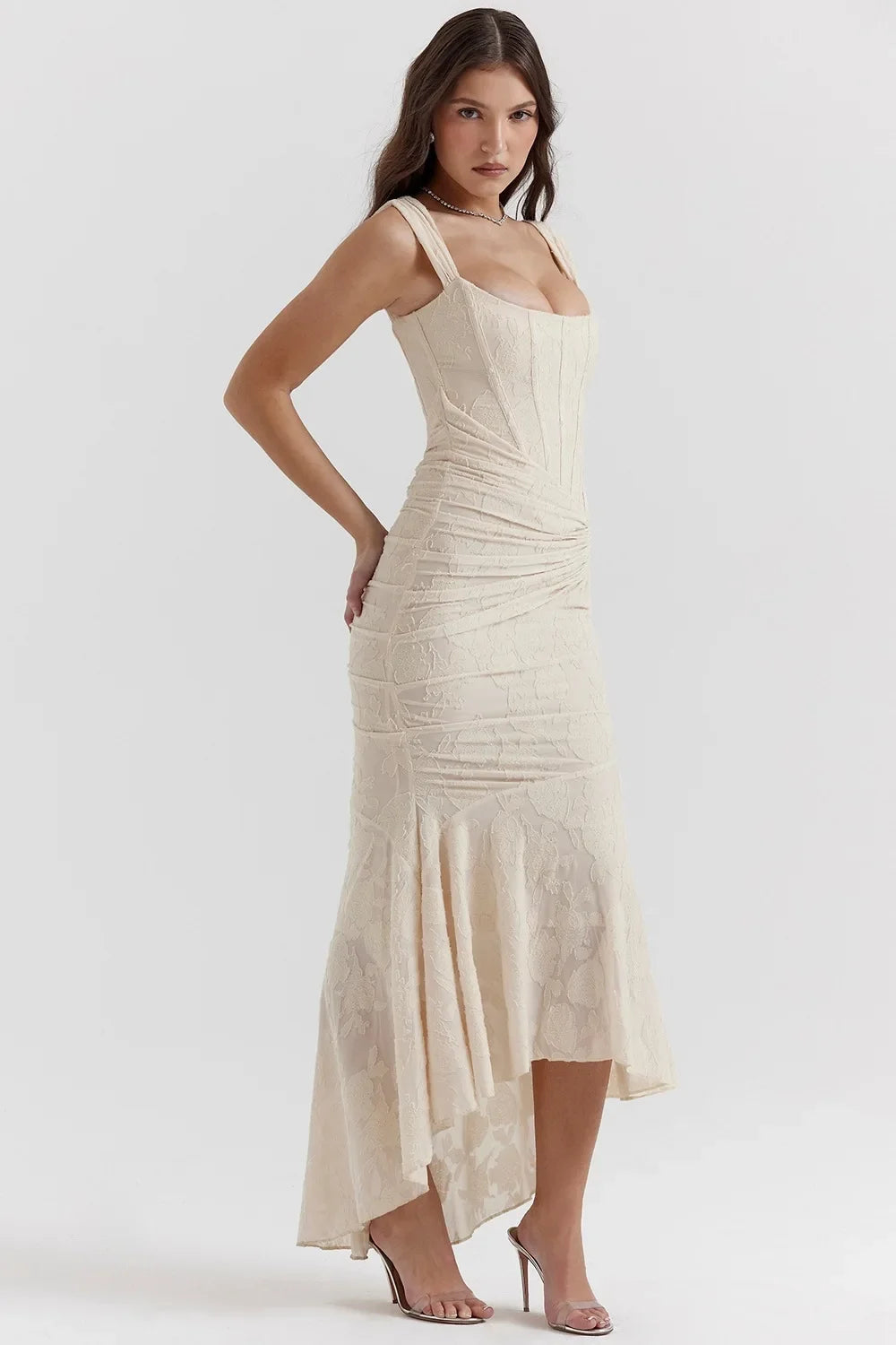 Square Neck Fishtail Dress