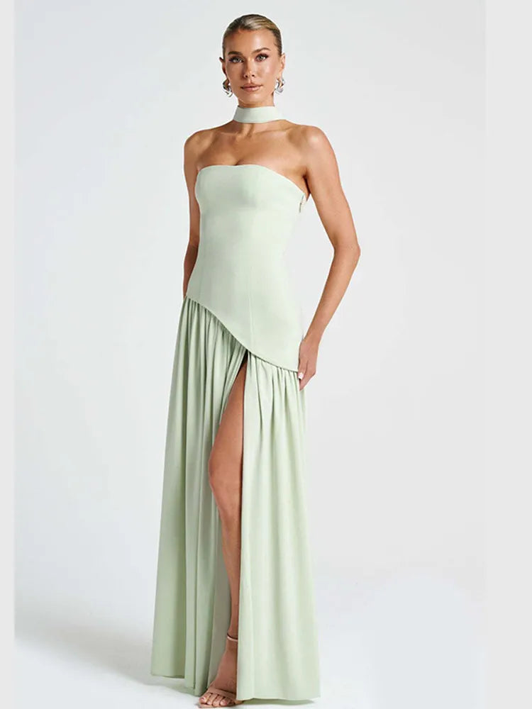Strapless Split Maxi Dress