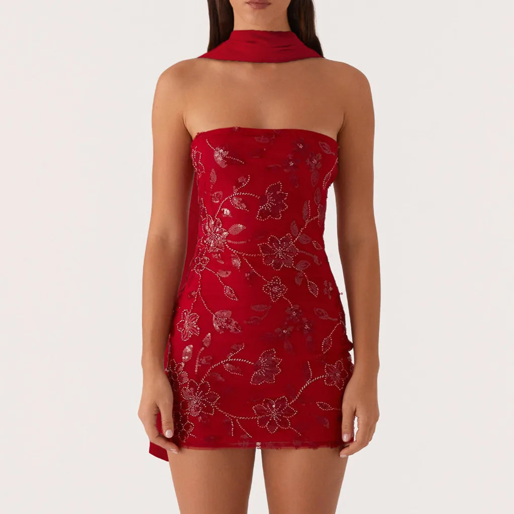 Y2K Sequin Tube Dress