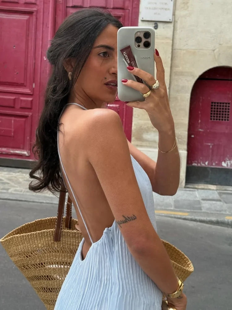 Solid Color Slim Dress
