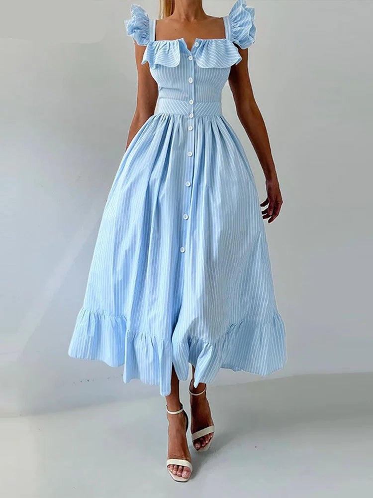 Button-Up Long Dress