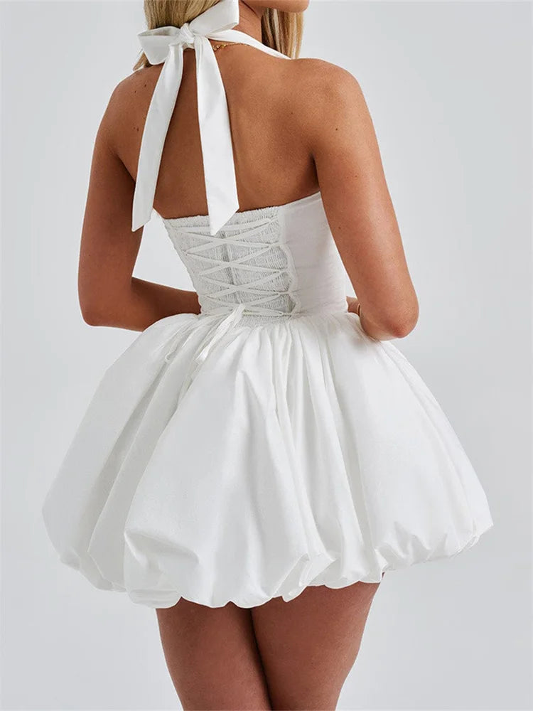 Halter Bubble Mini Dress