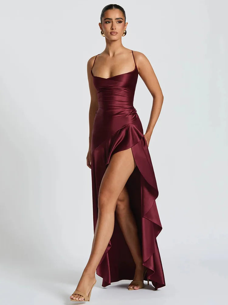 Satin Split Maxi Dress