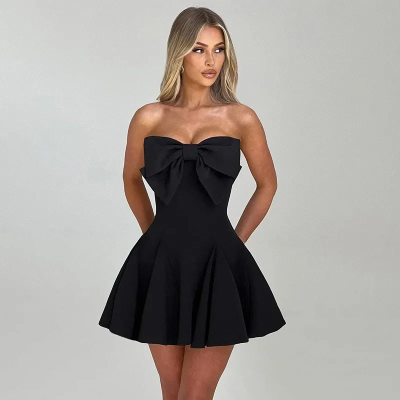 Slim Fit Bow Mini Dress