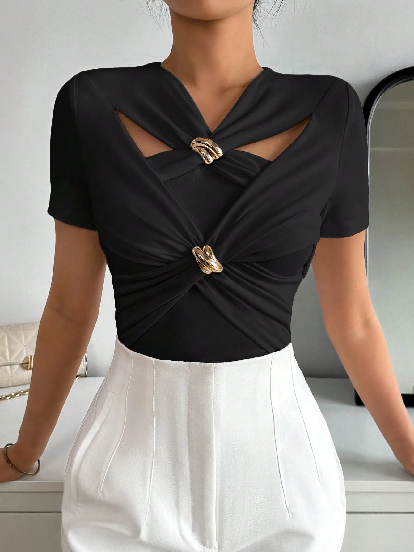 Cross Front Dark Top