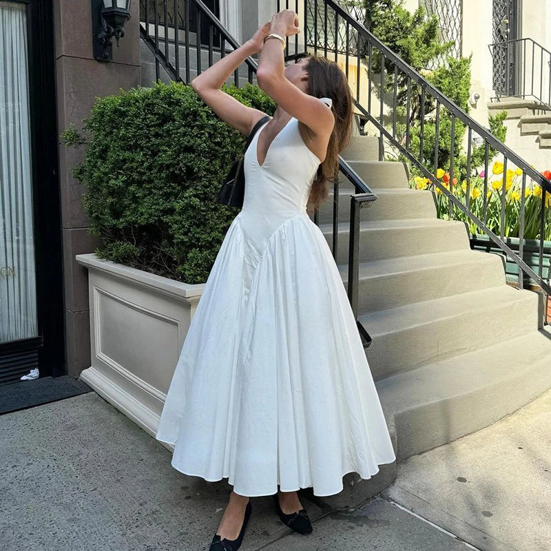 Sleeveless V-Neck Dress