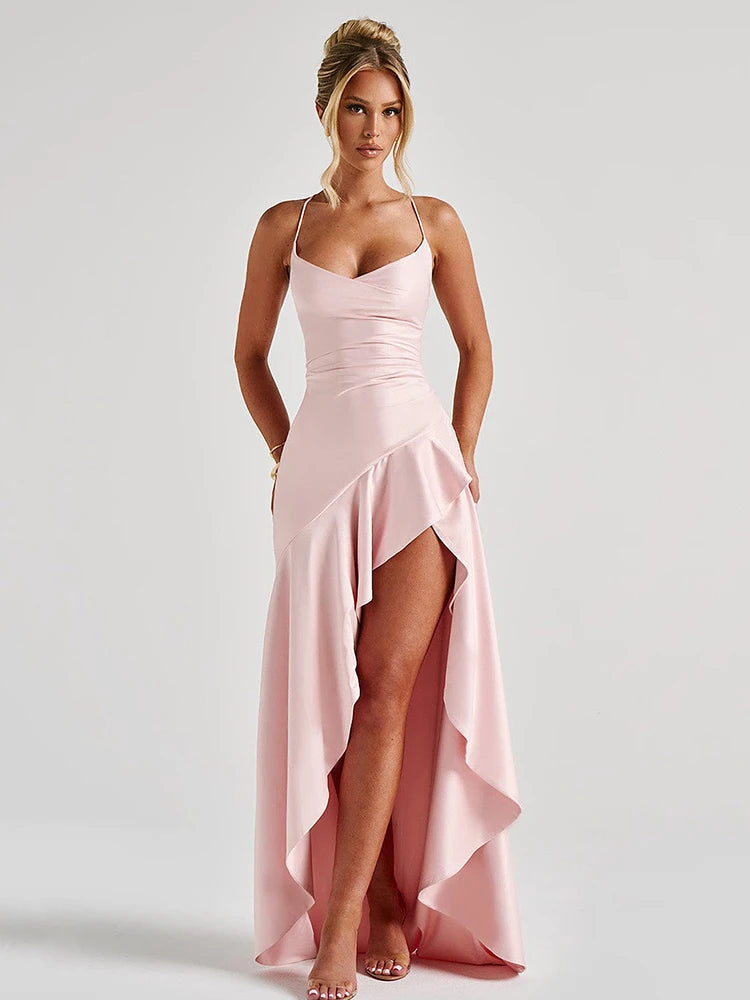 Satin Split Maxi Dress