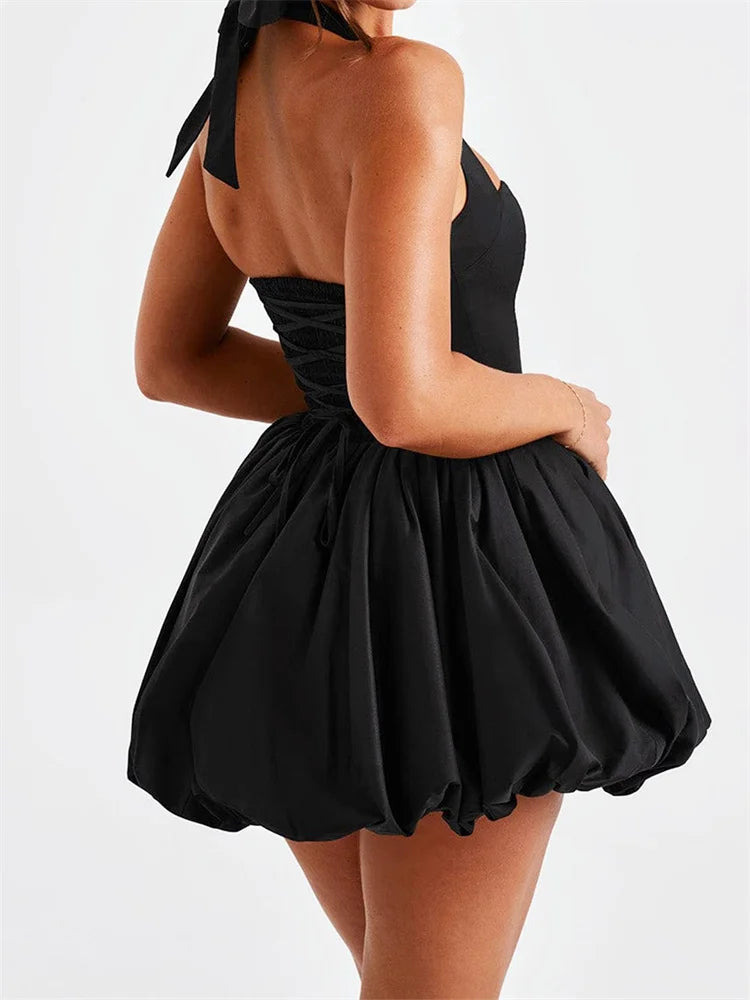 Halter Bubble Mini Dress
