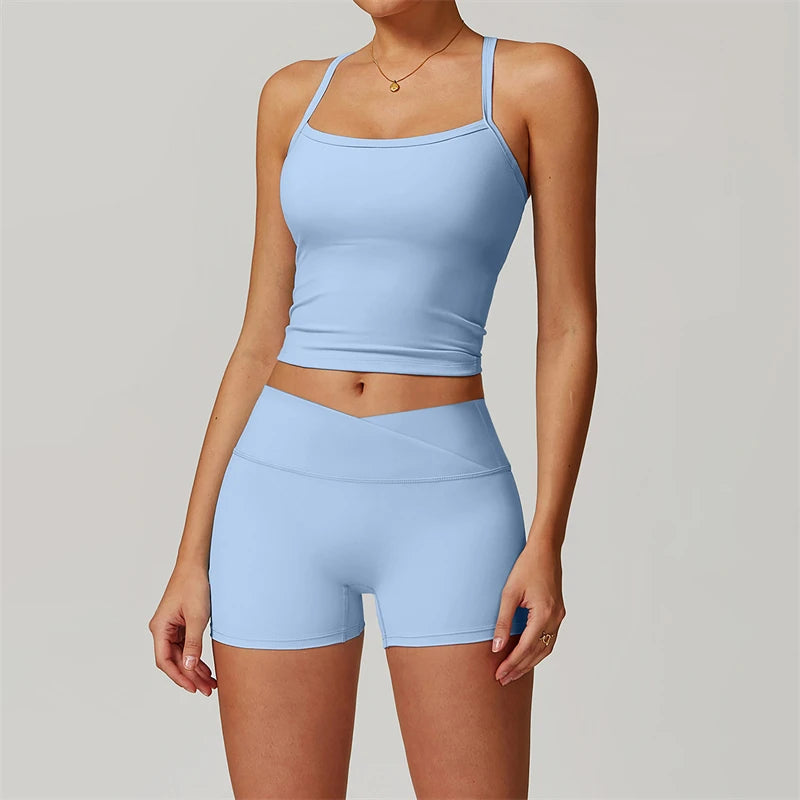 2 Piece Yoga Clothes Women's Tracksuit Athletic Wear Pilates Fitness Suit Gym Workout Sets Push Up Sports Bra Leggings Suit