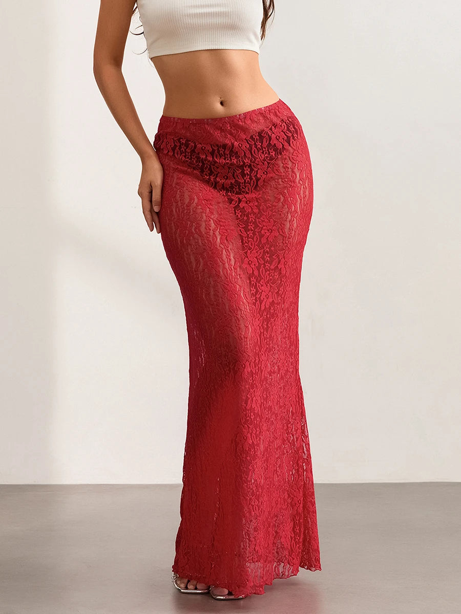 Lace Long Beach Skirt