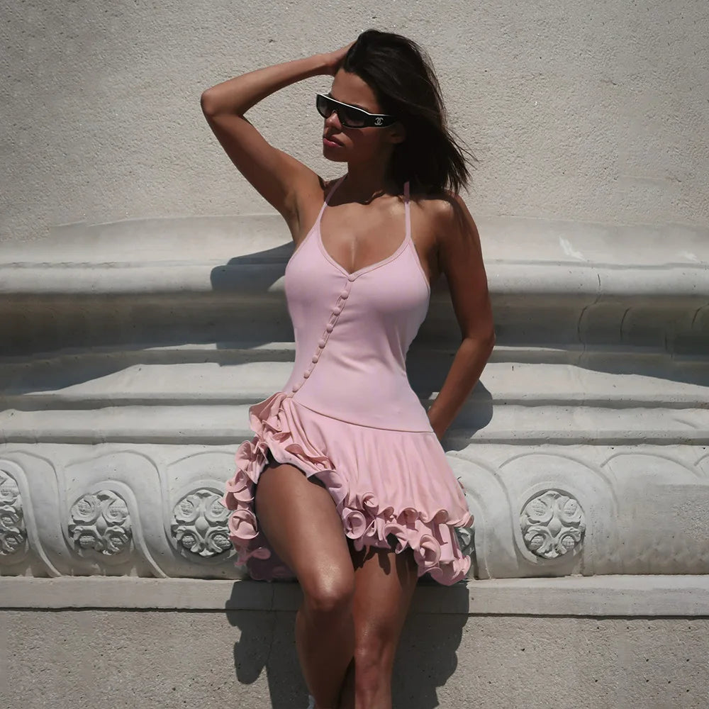 A-Line Button Mini Dress