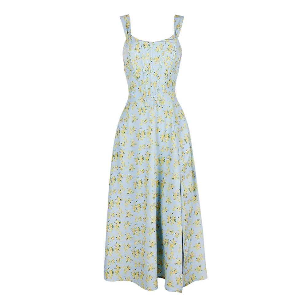 Floral Corset Midi Dress