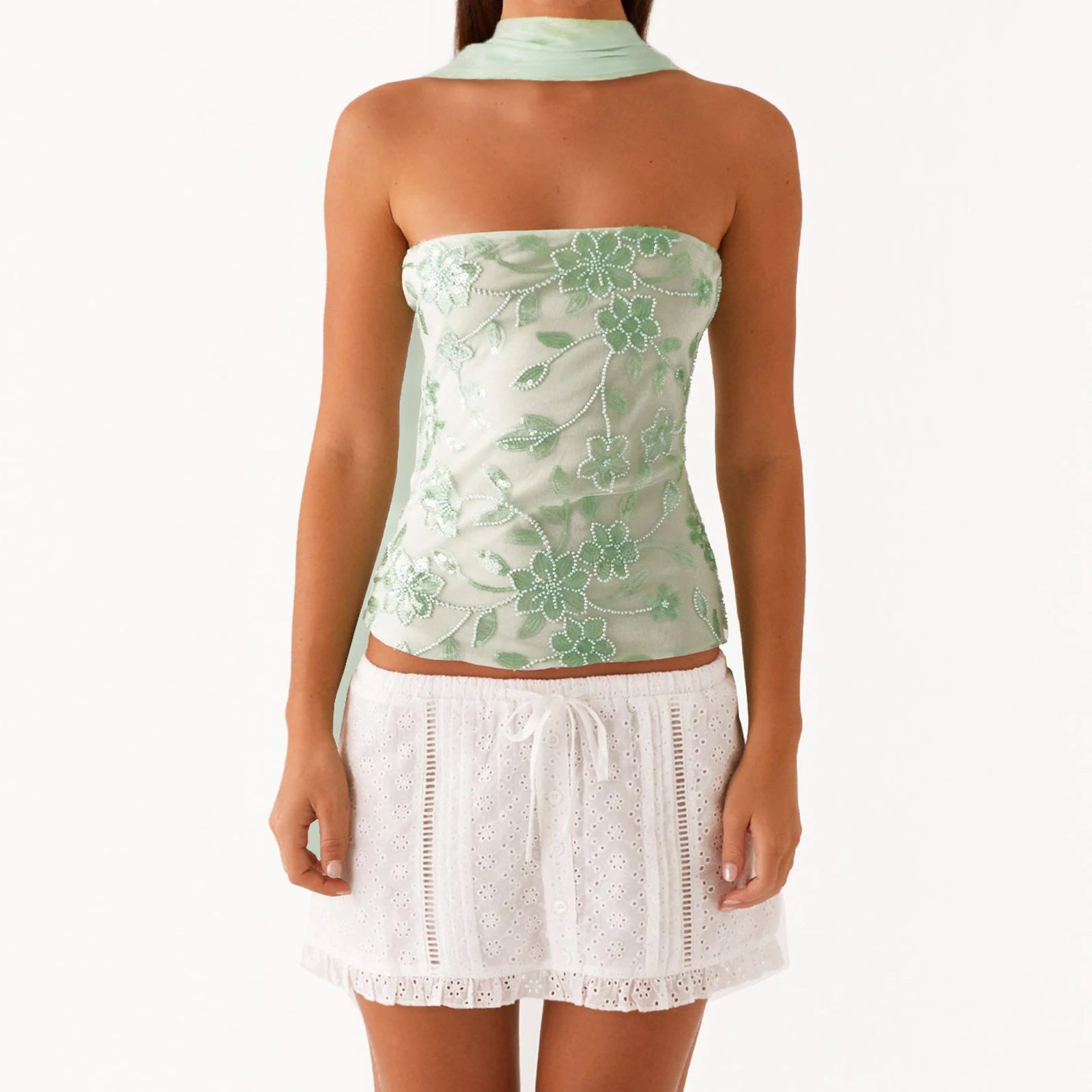 Y2K Glitter Tube Top