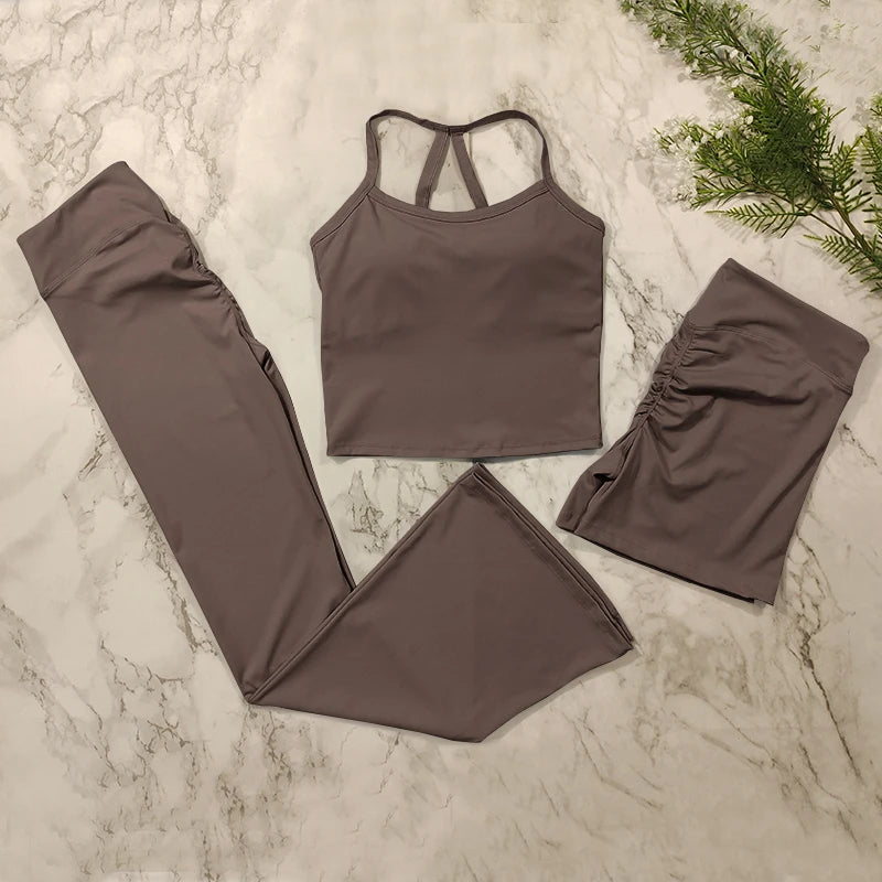 2 Piece Yoga Clothes Women's Tracksuit Athletic Wear Pilates Fitness Suit Gym Workout Sets Push Up Sports Bra Leggings Suit