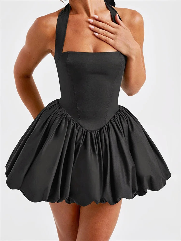 Halter Bubble Mini Dress