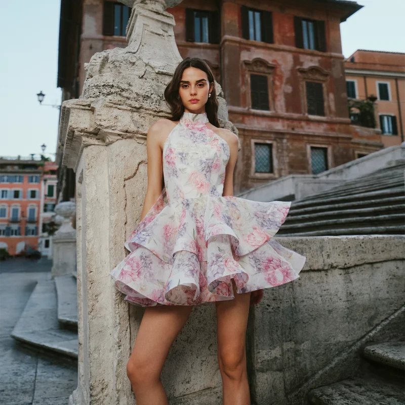 Floral A-Line Mini Dress