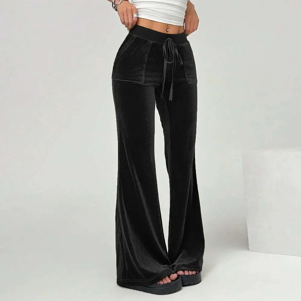 Velvet Wide Leg Pants