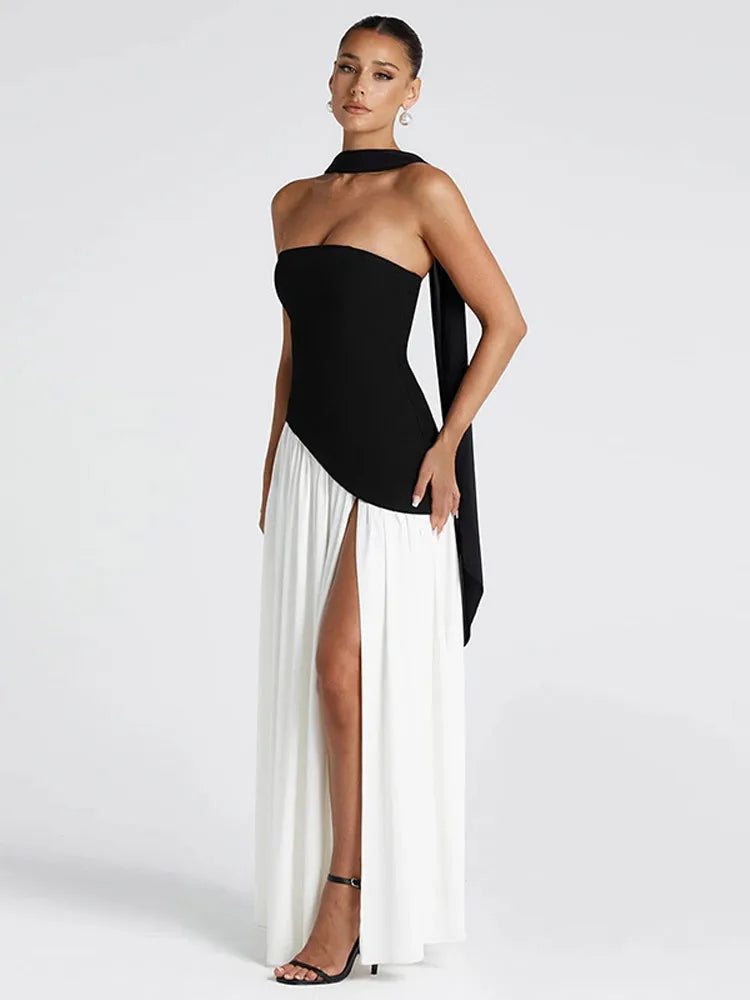 Strapless Split Maxi Dress