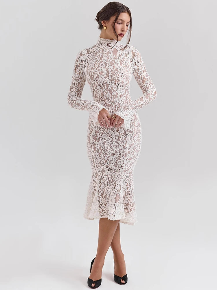 Lace Fitted Party Dress