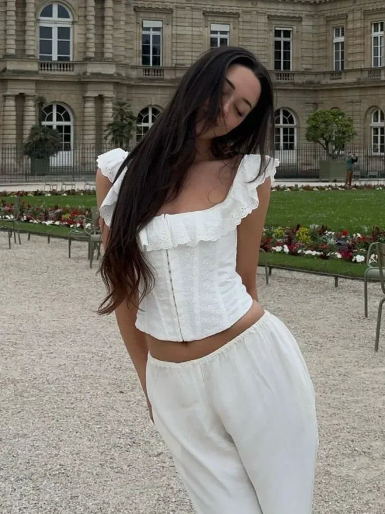 White Lace Corset Top