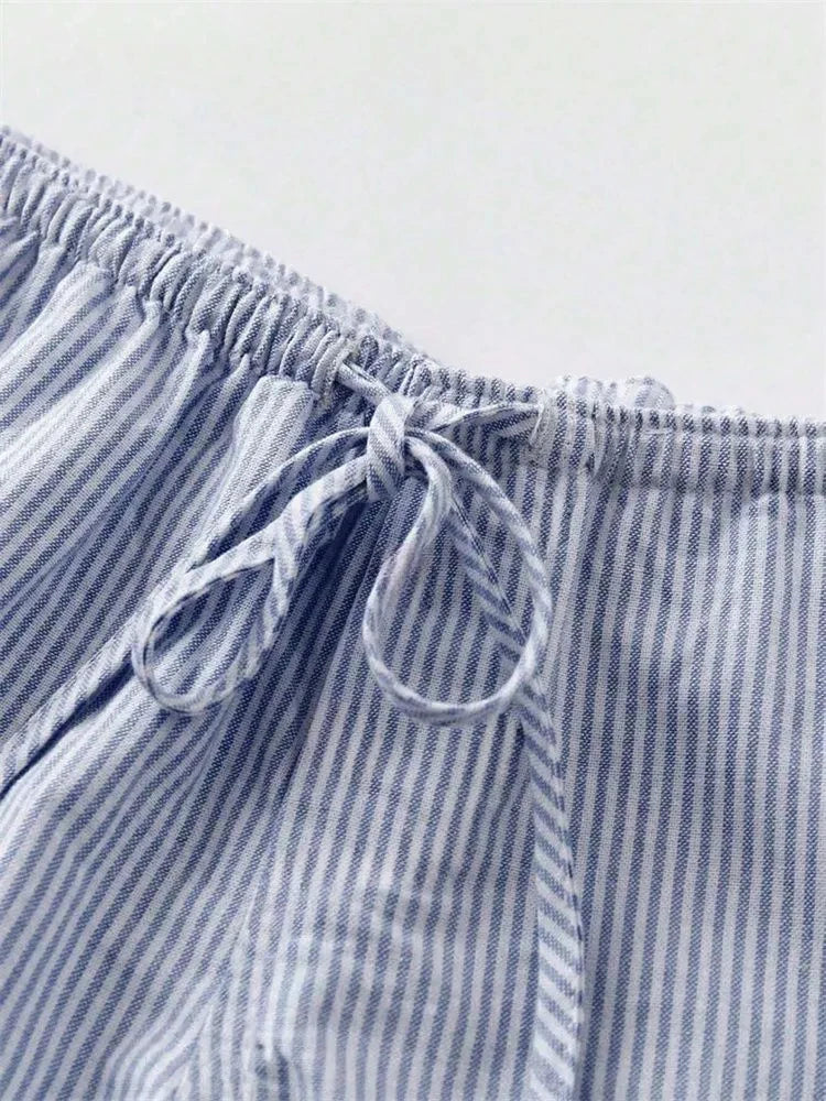 Striped Drawstring Shorts