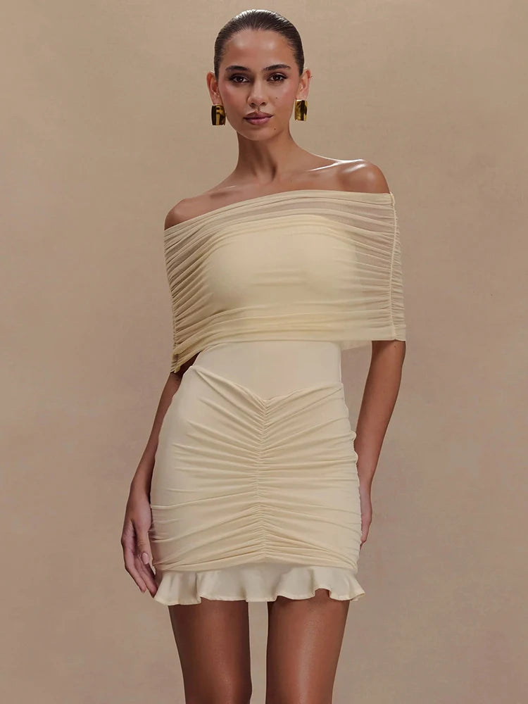 Mesh Strapless Mini Dress