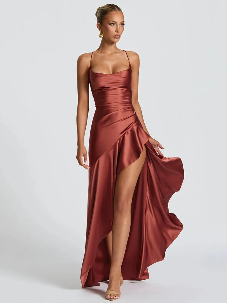 Satin Split Maxi Dress