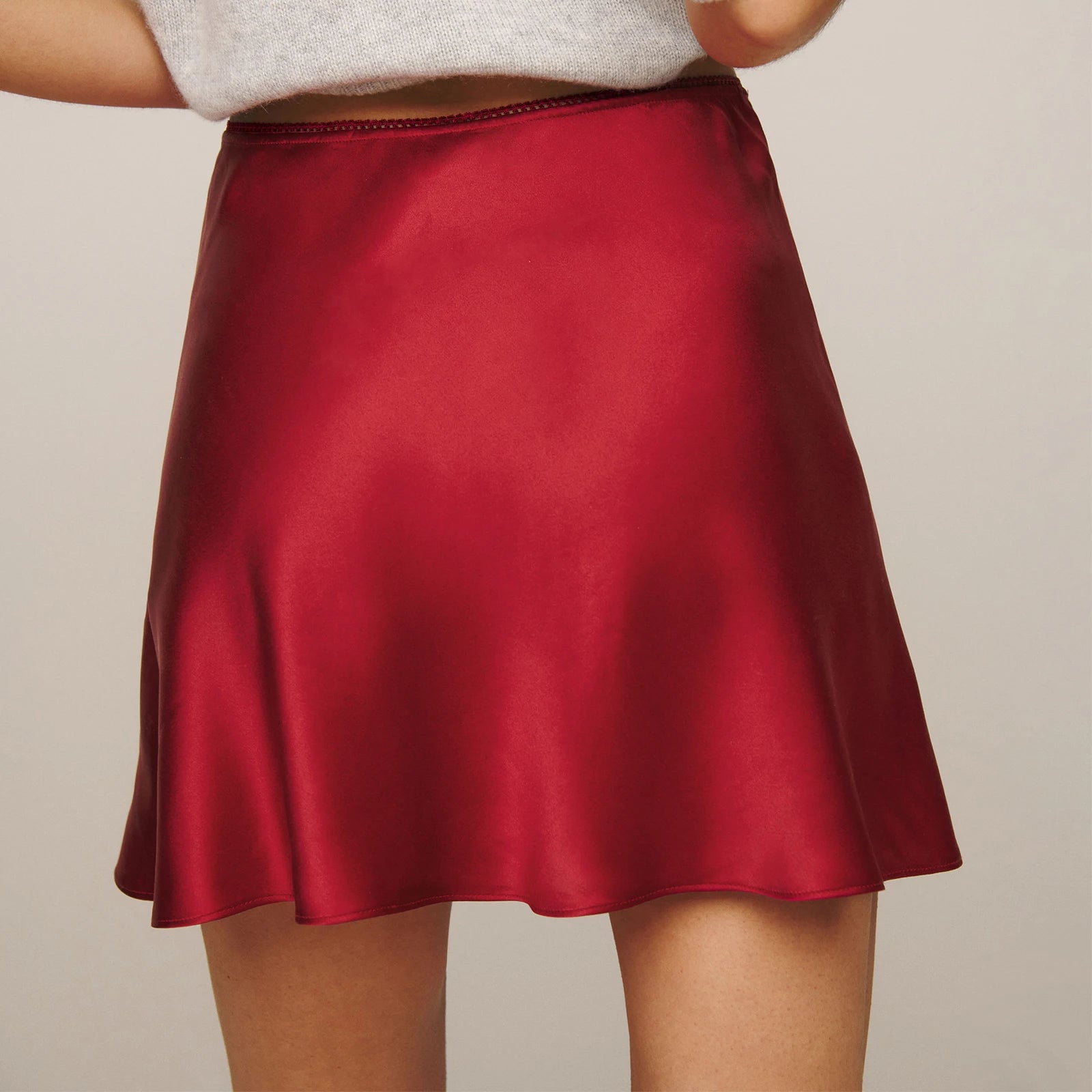 Flowy Satin Mini Skirt