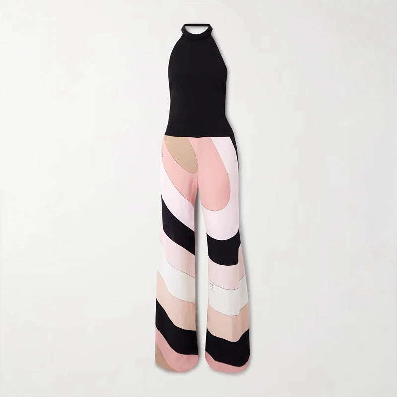 Contrast Halter Jumpsuit