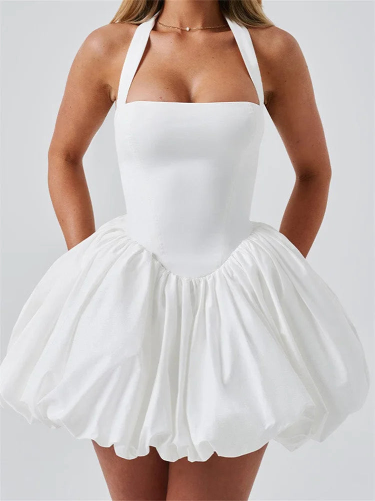 Halter Bubble Mini Dress