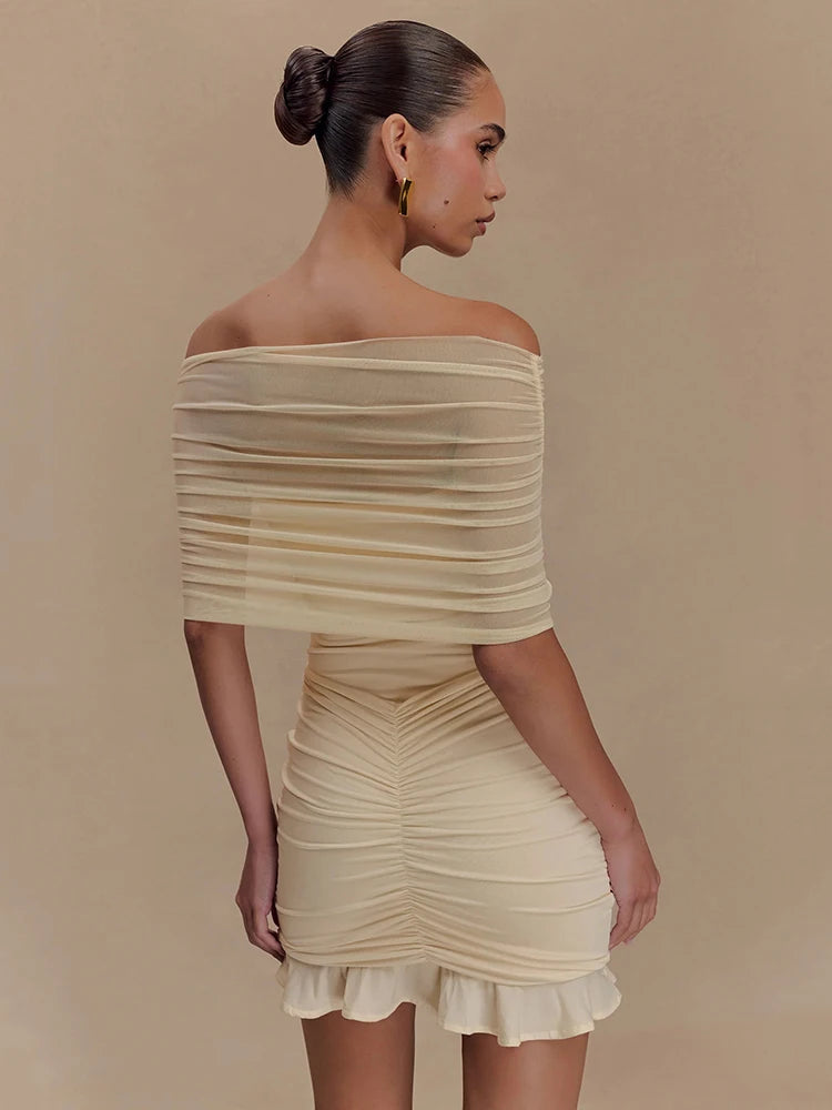 Mesh Strapless Mini Dress