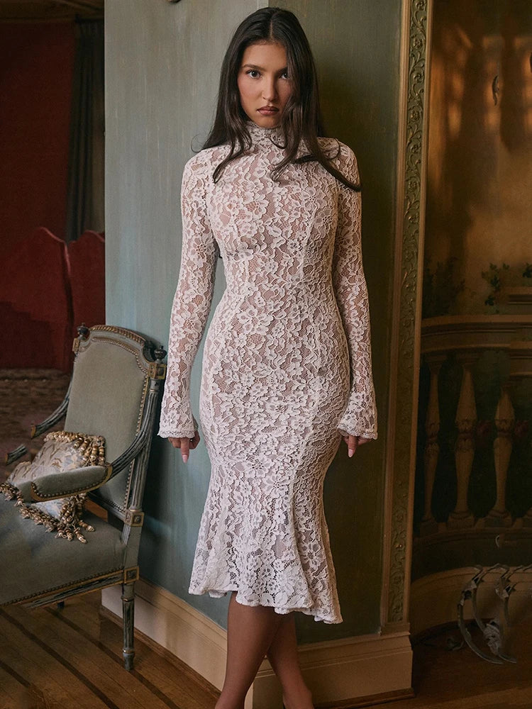 Lace Fitted Party Dress