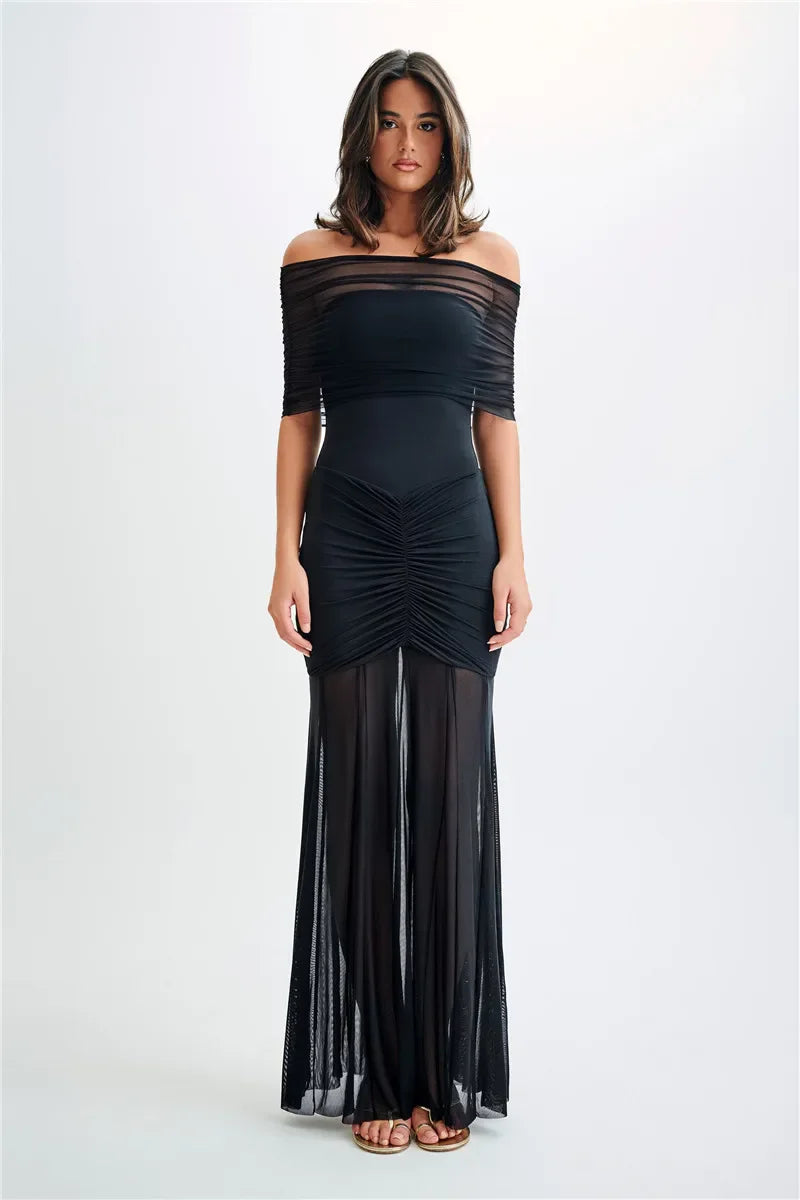 Mesh Strapless Mini Dress
