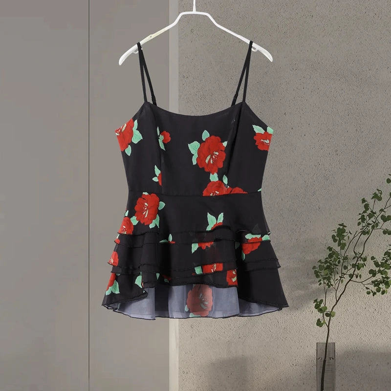 Floral Ruffle Skirt Set