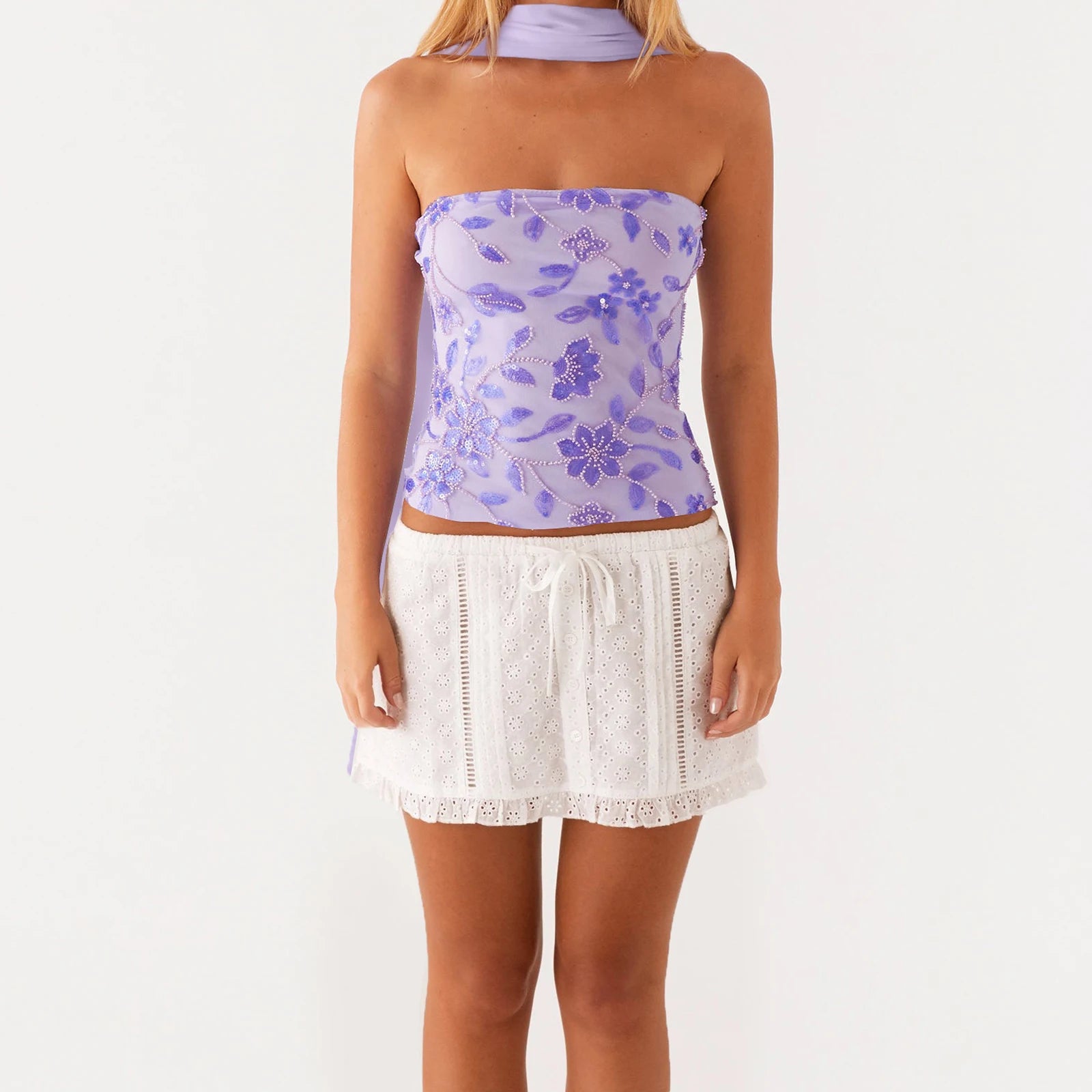 Y2K Glitter Tube Top