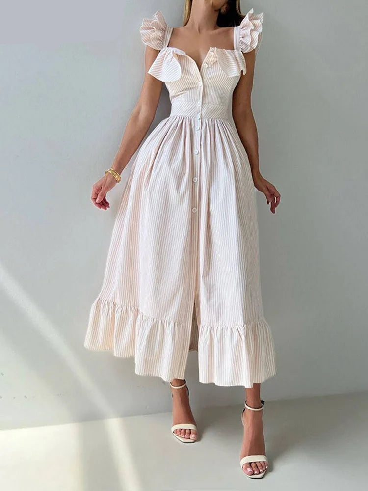 Button-Up Long Dress