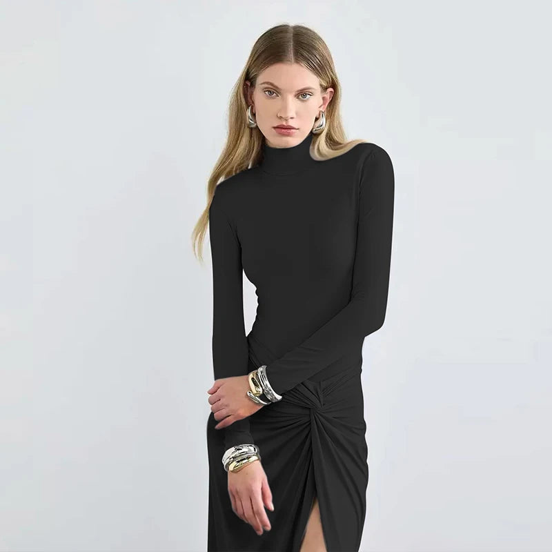 Solid Split Maxi Dress