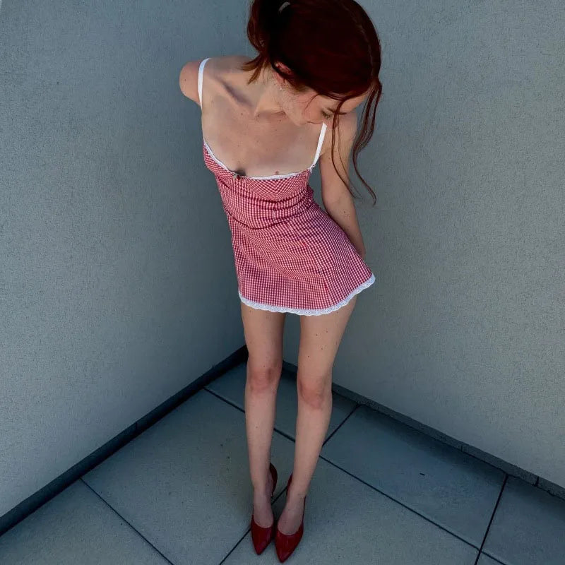 Y2K Plaid Mini Dress