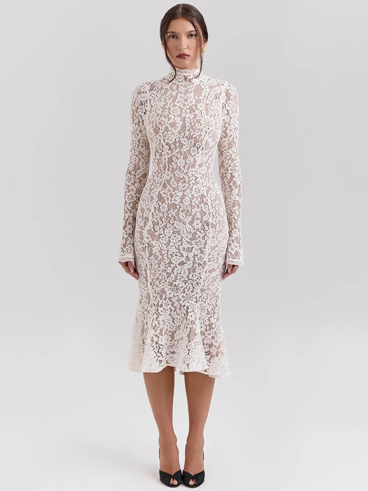 Lace Fitted Party Dress