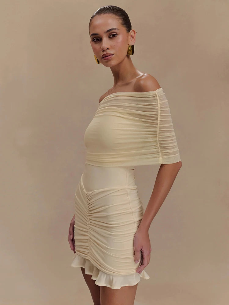 Mesh Strapless Mini Dress