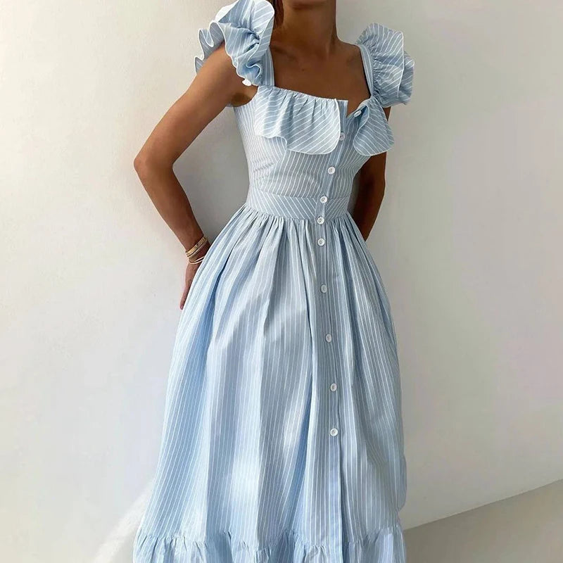Button-Up Long Dress